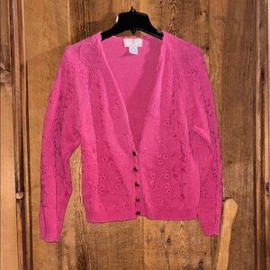 Hot Pink Cozy V-Neck Cardigan